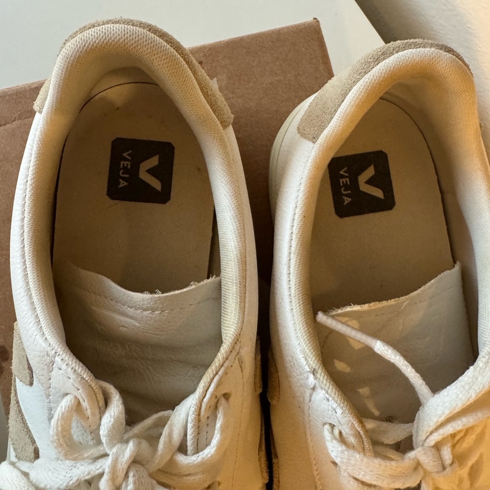 Veja Campo Cream and Tan Sneakers - Picture 9 of 10